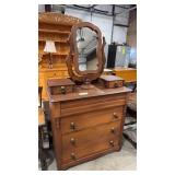 EMPIRE MAHOGANY STEP BACK 4 DRAWER CHEST W/