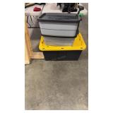 3 PLASTIC TOTES WITH LIDS