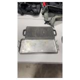 ALUMINUM COOKING GRIDDLE AND CAST IRON GRIDDLE
