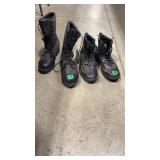 2 PAIRS OF BLACK BOOTS SZ UNKNOWN