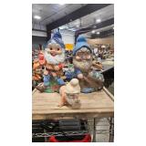 3 - CERAMIC GARDEN GNOMES