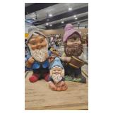 3 - CERAMIC GARDEN GNOMES