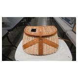WICKER AND LEATHER FISHING CREEL