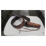 LEATHER AMMO BELT WITH HOLSTER