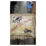 SAULT STE. MARIE TOURIST SATIN PILLOW 1940'S