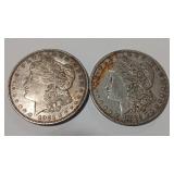1882 S & 1921 MORGAN DOLLARS