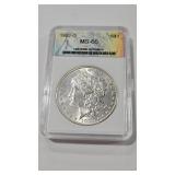 1902 O  PEACE DOLLAR GCGS SLABBED MS 65