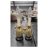 2 - BRASS PINEAPPLE ACCENT LAMPS