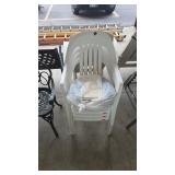 4 RUBBERMAID STACKING CHAIRS W/ CUSHIONS