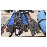 DIVE RITE SCUBA DIVING VEST W/ FLIPPERS SZ XXL