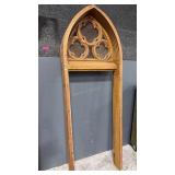 VTG DOOR ARCH W/ STAINED GLASS PANELS