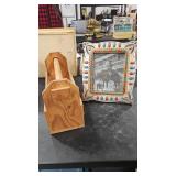WOOD TOOL BOX & NATIVE AMERICAN PHOTO FRAME