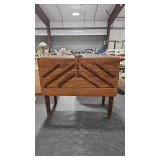 WOOD SEWING BOX & SUNDRIES