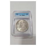 1887  MORGAN  DOLLAR ICG SLABBED MS 65