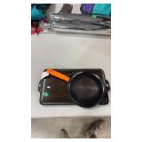 LODGE 6 CAST IRON SKILLET AND CAST IRON GRIDDLE