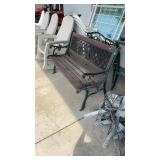 CAST IRON AND WOOD OUTDOOR BENCH