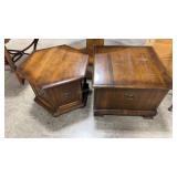 2 - WOOD RETRO SIDE TABLES