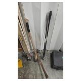 2 SINGLE BIT AXES AND 2 CROW BARS