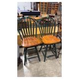 2 - WOOD COUNTER HEIGHT STOOLS