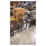 4 - METAL COUNTER HEIGHT STOOLS
