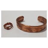 COPPER HANDMADE CUFF &  RING
