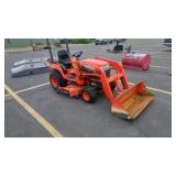 KUBOTA BX220 TRACTOR W/ MOWER AND FRONT END LOADER