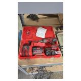 MILWAUKEE 28V DRILL W/ 2 BATTERIES, CHARGER AND CA