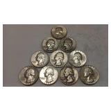 10 - WASHINGTON QUARTERS 90%