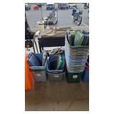14 PLASTIC TOTES W/ LIDS