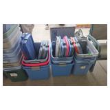 11 PLASTIC TOTES W/ LIDS