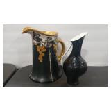 LIMOGES ART DECO PITCHER & ROSENTHAL VASE