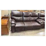 3/3 LEATHER SOFA W/ POWER RECLINER