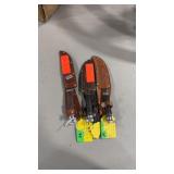 3 KA-BAR FIXED BLADE KNIVES W/ LEATHER SHEATHS