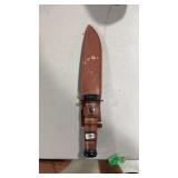 USMC UC3092 FIXED BLADE KNIFE WITH LEATHER SHEATH