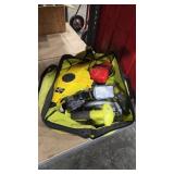 ASSORTED RYOBI POWER TOOLS WITH BATTERIES AND CHA