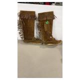 LEATHER MOCASIN BOOTS