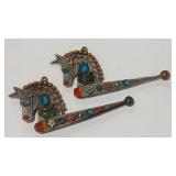 KUHN ZINN PEWTER & ENAMEL ORNAMENTAL PENDANTS