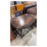 SPANISH STYLE DROP LEAF ACCENT TABLE