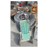 ANTIQUE GOLF CLUB SET AND CARRIER