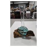DRIFTWOOD & POURED GLASS VASE