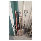 LARGE GROUP OF SHOVELS AND SHEERS