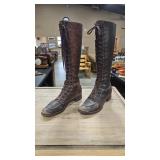 1920'S FLAT LEATHER LACE UP BOOT