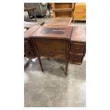 WOOD VTG SEWING CABINET