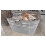 VTG SQUARE GALVANIZED TUB &  MORE