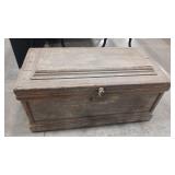 19TH CENTURY WOOD & METAL BLANKET BOX