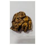 2.33 OZ TIGER EYE ELEPHANT CARVING