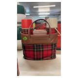 VINTAGE 1970'S THERMOS KING SEALEY PLAID PICNIC
