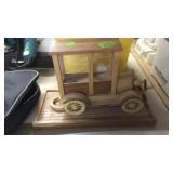 WOODEN VINTAGE TRUCK CANDY DISPENSER