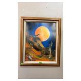COYOTE HOWLING AT THE MOON PRINT