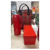 VINTAGE ALADDIN PLAID CASE PICNIC SET